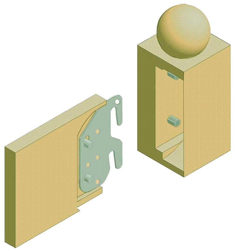 CAFORO Universal Wood Rail Hook Plates for Frame Bracket Headboard Footboard Replacement - Wooden Parts or New Bed Constructions - Set of 4 - Image 3